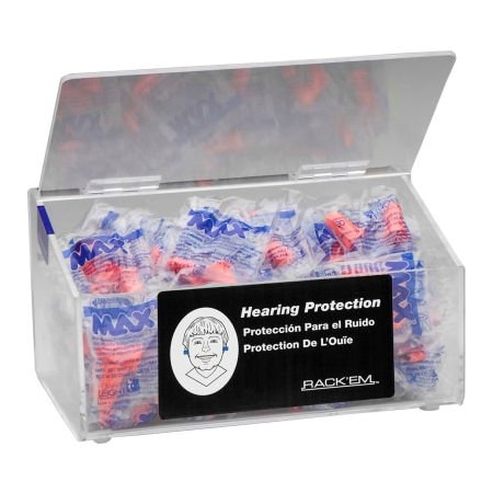 Horizon Mfg Horizon Mfg. 60 Pair Clear Plastic Foam Ear Plug Dispenser With Clear Lid, 5135, 9"L 5135